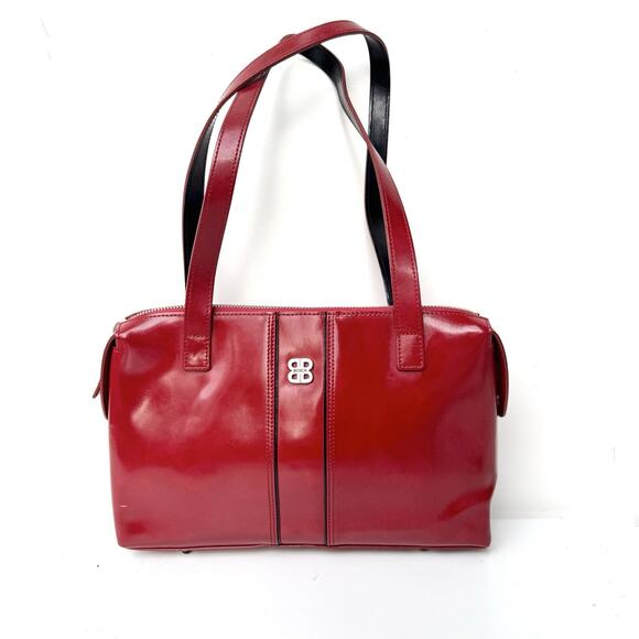 Vintage BOSCA Oxblood Red Leather Shoulder Bag | Italian Fall It-Girl Classic - Picture 1 of 16
